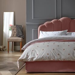 Habitat Corin Double Velvet End Lift Ottoman Bed -Pink