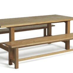 Habitat Denver Solid Wood Dining Table & 2 Benches