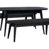 Habitat Etta Wood Veneer Dining Table & 2 Black Benches