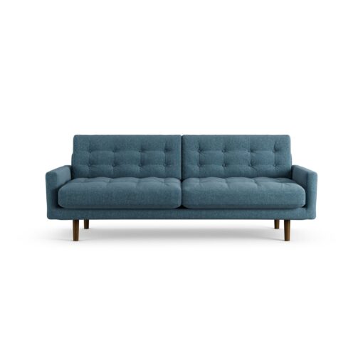 Habitat Fenner Fabric 3 Seater Sofa - Blue - Dark Leg