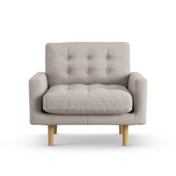 Habitat Fenner Fabric Armchair - Stone - Ash Leg