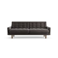 Habitat Fenner Velvet 3 Seater Sofa - Grey - Dark Leg