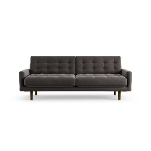 Habitat Fenner Velvet 3 Seater Sofa - Grey - Dark Leg