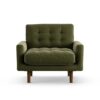 Habitat Fenner Velvet Armchair - Moss Green - Dark Leg