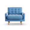 Habitat Fenner Velvet Armchair - Sky Blue- Ash Leg