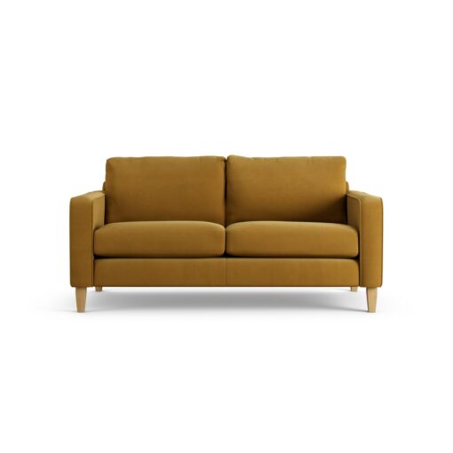 Habitat Flint Fabric 2 Seater Sofa - Gold - Ash Leg