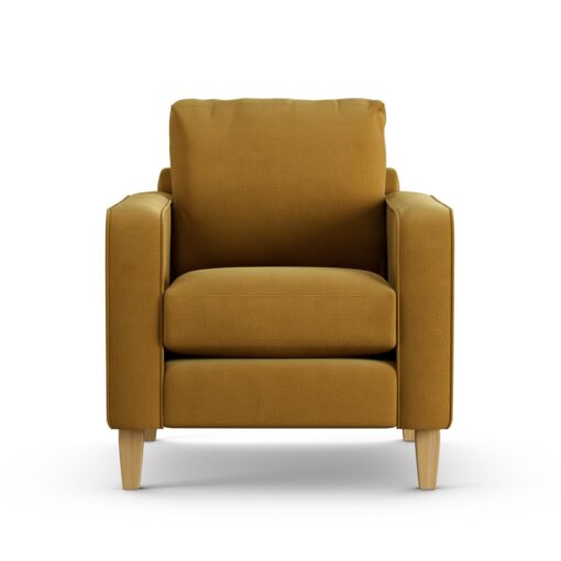 Habitat Flint Fabric Armchair - Gold - Ash Leg