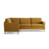 Habitat Flint Fabric Left Hand Corner Sofa - Gold - Ash Leg