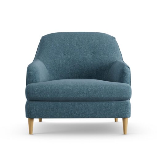 Habitat Frome Fabric Armchair - Blue - Ash Leg