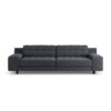 Habitat Hendricks Fabric 4 Seater Sofa - Charcoal- Black Leg