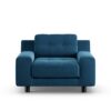 Habitat Hendricks Velvet Armchair - Ink Blue - Black Leg