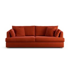 Habitat Holmfirth Velvet 4 Seater Sofa - Burnt Orange