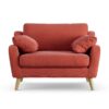 Habitat Ivor Fabric Cuddle Chair - Papaya - Ash Leg