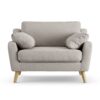 Habitat Ivor Fabric Cuddle Chair - Stone - Ash Leg