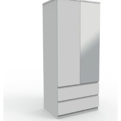 Habitat Jenson 2 Door 2 Drawer Mirror Wardrobe - Matt White