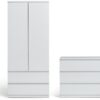 Habitat Jenson 2 Piece 2 Door Wardrobe Set- White Gloss