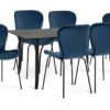 Habitat Larsa Dining Table & 6 Etta Navy Blue Chairs