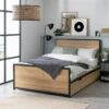 Habitat Loft Living Double Wooden Storage Bed Frame - Oak