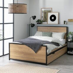 Habitat Loft Living Double Wooden Storage Bed Frame - Oak