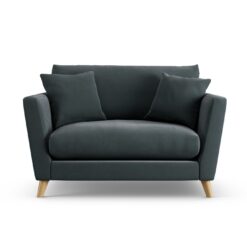 Habitat Lomond Fabric Cuddle Chair - Charcoal - Ash Leg