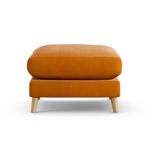 Habitat Lomond Fabric Footstool - Orange - Ash Leg