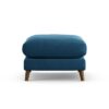 Habitat Lomond Velvet Footstool - Ink Blue - Dark Leg