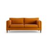 Habitat Newington Fabric 3 Seater Sofa - Orange - Dark Leg