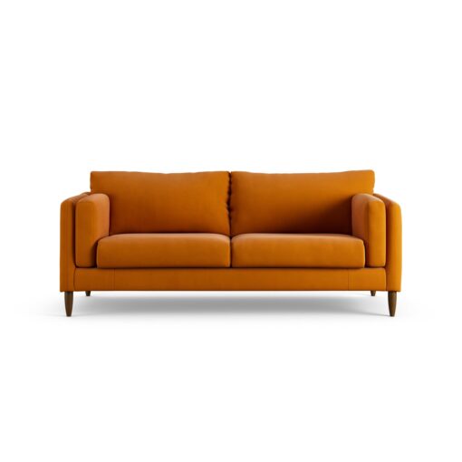 Habitat Newington Fabric 3 Seater Sofa - Orange - Dark Leg