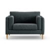 Habitat Newington Fabric Cuddle Chair - Charcoal - Ash Leg