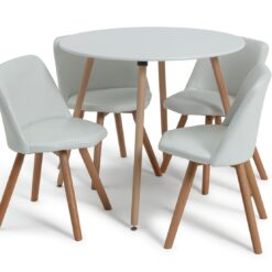 Habitat Quattro White Dining Table & 4 White Chairs