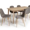 Habitat Skandi Wood Dining Table and 6 Beni Grey Chairs