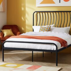 Habitat Wave Double Metal Bed Frame - Black