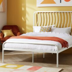 Habitat Wave Double Metal Bed Frame - Off White