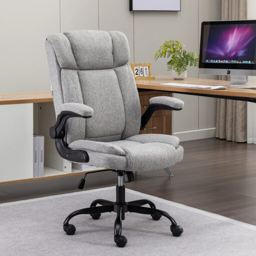 High Back Ergonomic Executive Office Chair With Flip-Up Armrests