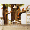 Home of the Squirrels 2.25m x 3.36m Textured Matte Peel & Stick Wall Mural