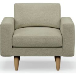 Hutch Fabric Block Arm Armchair - Oat