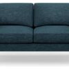 Hutch Fabric Curve Arm 2 Seater Sofa - Aegean Blue