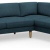 Hutch Fabric Curve Arm 6 Seater Corner Sofa - Aegean Blue