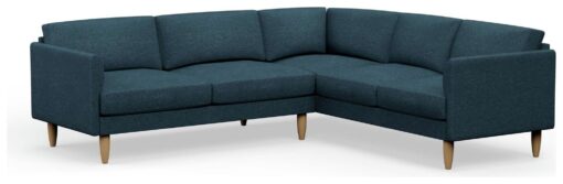 Hutch Fabric Curve Arm 6 Seater Corner Sofa - Aegean Blue