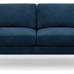 Hutch Fabric Round Arm 3 Seater Sofa - Aegean Blue