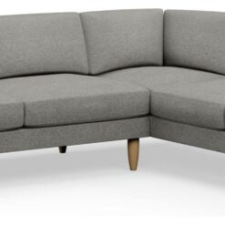 Hutch Fabric Round Arm 6 Seater Corner Sofa - Dove Grey