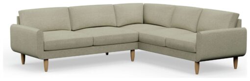 Hutch Fabric Round Arm 6 Seater Corner Sofa - Oat