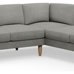 Hutch Plus Fabric Round Arm 5 Seater Corner Sofa - Dove Grey