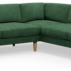 Hutch Velvet Block Arm 7 Seater Corner Sofa - Sage Green