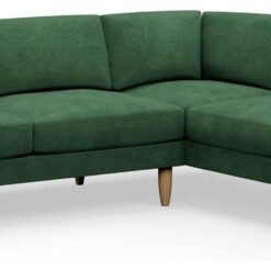 Hutch Velvet Curve Arm 6 Seater Corner Sofa - Sage Green