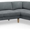 Hutch Velvet Curve Arm 6 Seater Corner Sofa - Slate Grey