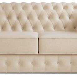 Jay-Be Chesterfield Fabric 2 Seater Sofa Bed - Cream