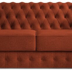 Jay-Be Chesterfield Fabric 3 Seater Sofa Bed - Orange