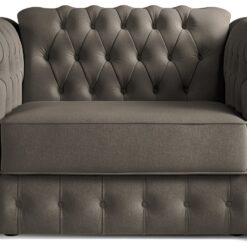 Jay-Be Chesterfield Fabric Chair Cuddle Sofa Bed - Pewter