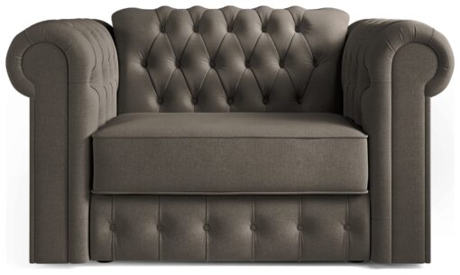 Jay-Be Chesterfield Fabric Chair Cuddle Sofa Bed - Pewter